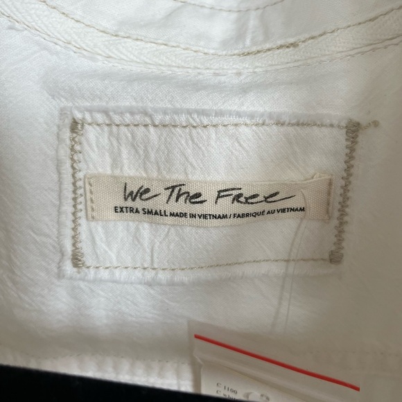 Free People We The Free Manchester Solid Top in White Combo NWT Size XS - Picture 4 of 6